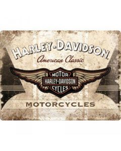 Metalen Motorfiets Bord Harley-Davidson American Classic Logo 30x40cm