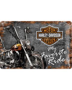 Metalen Motorfiets Bord Harley-Davidson Favorite Ride 20x30cm