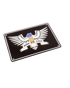 Metalen Motorfiets Bord Live To Ride 20,5x29cm