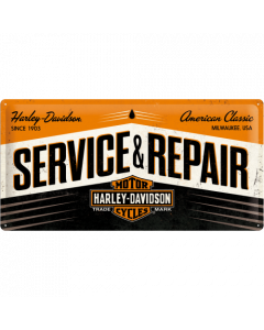Metalen Motorbord Harley Davidson Service & Repair 25x50cm